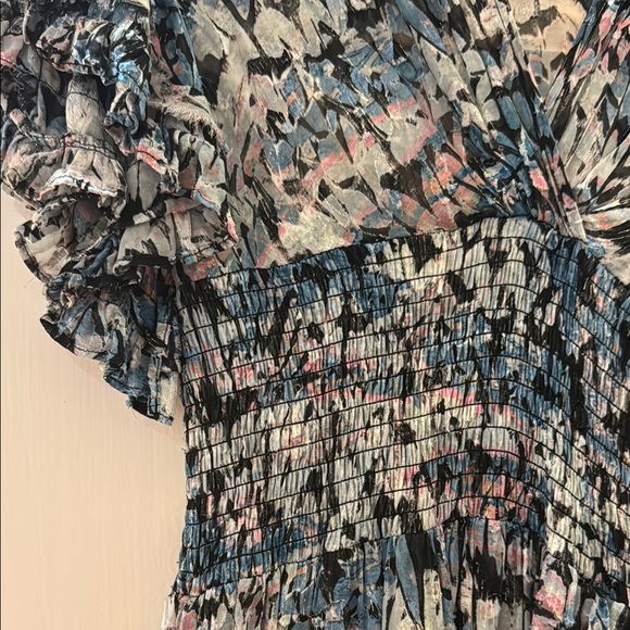 IRO Blue Ruffled Mini Sundress - Picture 3 of 6